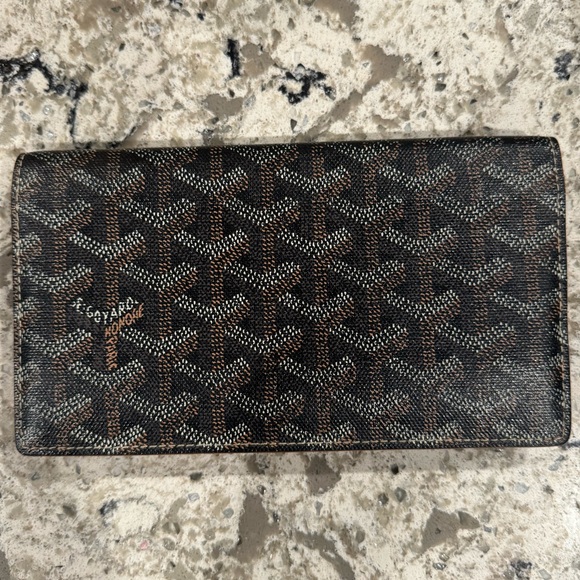Goyard Handbags - GOYARD Goyardine Richelieu Wallet Black and Brown Long Wallet